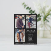 Model Actor 3 Photo Comp Card Black – はがき (スタンド正面)