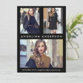 Model Actor 3 Photo Comp Card - Black Front (スタンド正面)