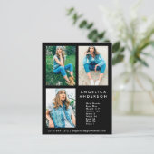 Model Actor 3 Photo Comp Card - Blkはがき ポストカード (スタンド正面)