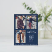 Model Actor 3 Photo Comp Card Blue – はがき (スタンド正面)