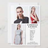 Model Actor 3 Photo Pro Compカードテンプレート白 招待状 (正面)