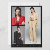 Model Actor 4 Photo 5.5x7.5コンポジットカードテンプレート 招待状 (裏面)