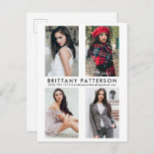 Model Actor 4 Photo Comp Card白はがき インビテーションポストカード (正面/裏面)