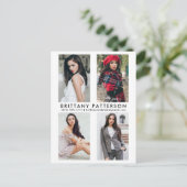 Model Actor 4 Photo Comp Card白はがき インビテーションポストカード (スタンド正面)