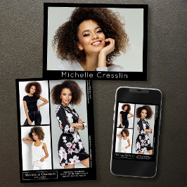 Model Actor 4 Photo Two Sided Cardテンプレート 招待状