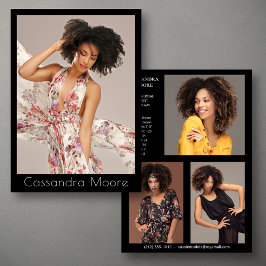 Model Actor 4 Photo Two Sided Comp Cardテンプレート 招待状