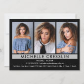 Model Actor 5.5x7.5 Comp Zed Card 3 Photo Back 招待状 (裏面)