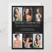 Model Actor 5.5x7.5 Pro Comp/Zed Card 7写真 招待状 (裏面)