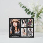 Model Actor 5 Photo Compカードブラックポストカード ポストカード (スタンド正面)