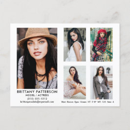 Model Actor 5 Photo Comp Card白はがき ポストカード