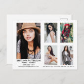 Model Actor 5 Photo Comp Card白はがき ポストカード (正面/裏面)