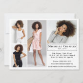 Model Actor 5 Photo Two Sided Comp Cardテンプレート 招待状 (裏面)