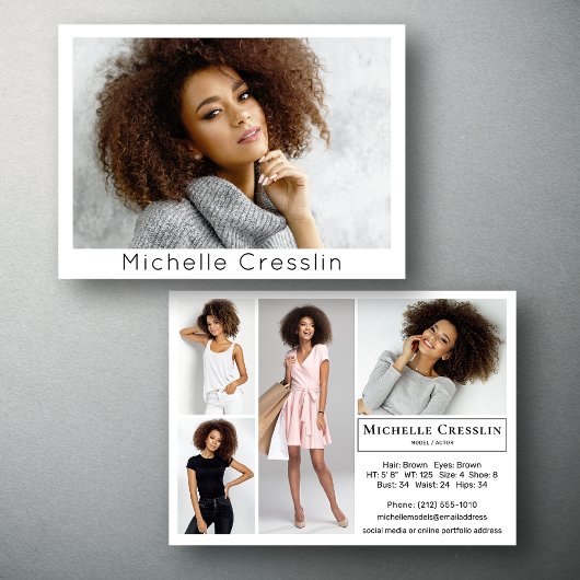 Model Actor 5 Photo Two Sided Comp Cardテンプレート 招待状