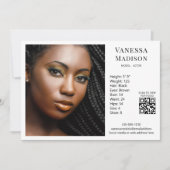 Model Actor 5x7フォトカードテンプレートQRホワイト 招待状 (正面)