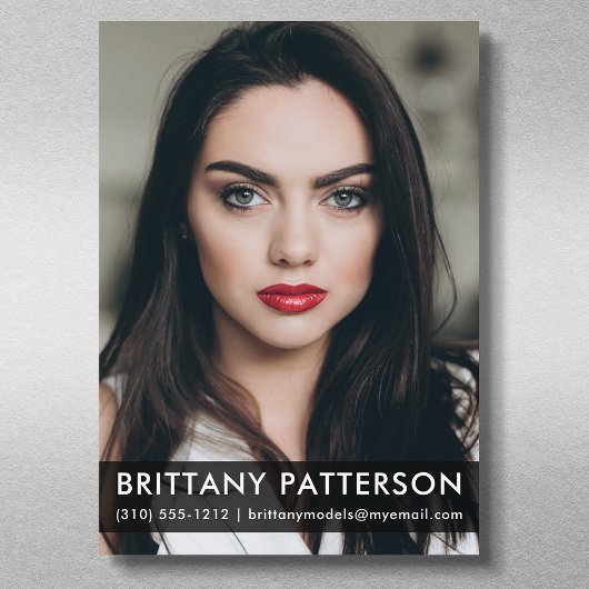 Model Actor 5x7 Comp Card 1フォトブロック 招待状