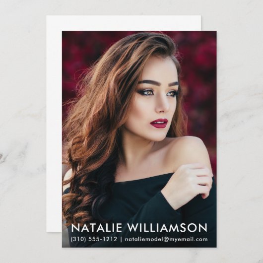 Model Actor 5x7 Comp Card 1写真 招待状 (正面/裏面)