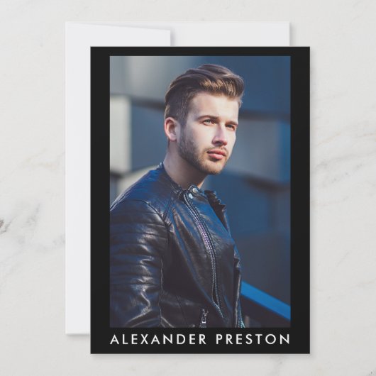 Model Actor 5x7 Comp Card 4 Photo Back Black 招待状 (正面)