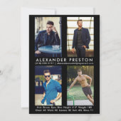 Model Actor 5x7 Comp Card 4 Photo Back Black 招待状 (裏面)