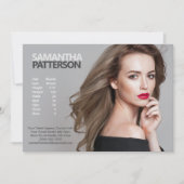 Model Actor 5x7 Comp Zed Card 1写真テンプレート 招待状 (正面)