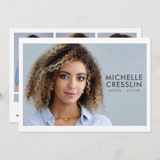 Model Actor 5x7 Comp Zed Card 3フォトバック 招待状 (正面/裏面)