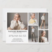 Model Actor 6 Photo Compカードポートフォリオテンプレート 招待状 (裏面)