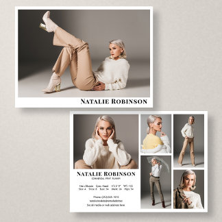 Model Actor 6 Photo Compカードポートフォリオテンプレート 招待状