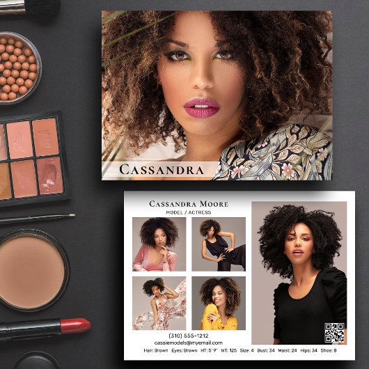 Model Actor 6 Photo Two Sided Comp Cardテンプレート 招待状