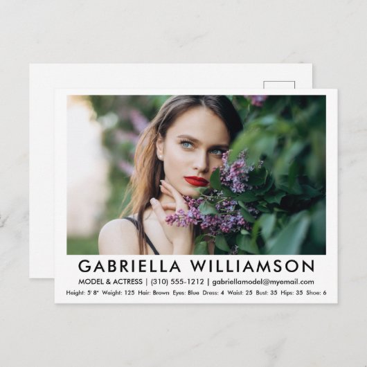 Model Actor Compカードフォトホワイトポストカード ポストカード (正面/裏面)