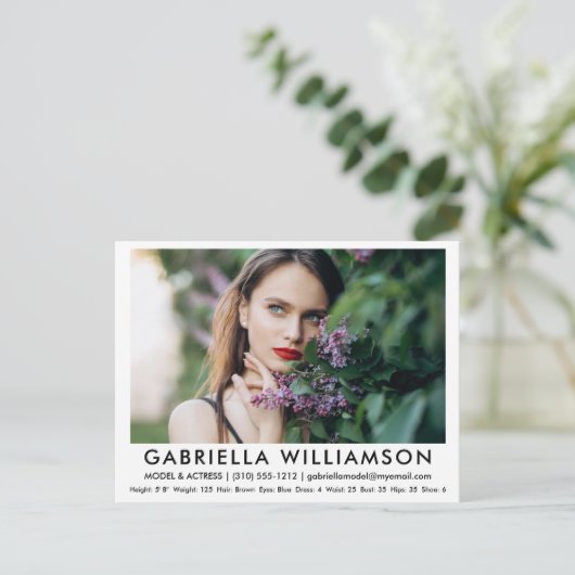 Model Actor Compカードフォトホワイトポストカード ポストカード (スタンド正面)