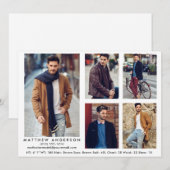 Model Actor Compカードホワイト – 5枚の写真 (正面/裏面)