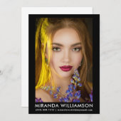 Model Actor Comp Card 1 Photo 5x7ブラック 招待状 (正面/裏面)