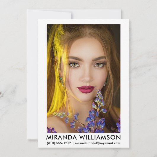 Model Actor Comp Card 1 Photo 5x7白色 招待状 (正面)