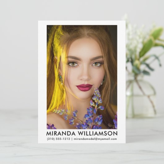 Model Actor Comp Card 1 Photo 5x7白色 招待状 (スタンド正面)