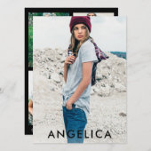 Model Actor Comp Card - 3フォトバック – 黒 (正面/裏面)