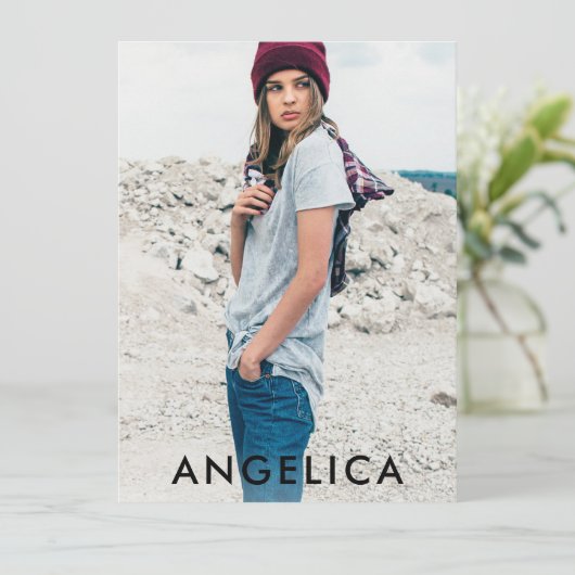 Model Actor Comp Card - 3フォトバック – 黒 (スタンド正面)