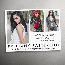 Model Actor Comp Card 3フォトポストカードWht ポストカード