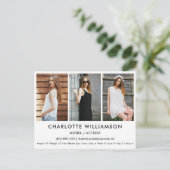 Model Actor Comp Card 3 Photo Whiteはがき ポストカード (スタンド正面)