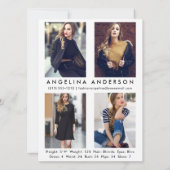 Model Actor Comp Card - 4フォトバック (裏面)