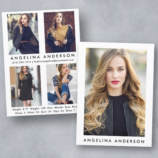 Model Actor Comp Card - 4フォトバック