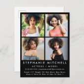 Model Actor Comp Card 4 Square Photosポストカード ポストカード (正面/裏面)