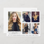 Model Actor Comp Card 5フォトポストカードW ポストカード (正面/裏面)