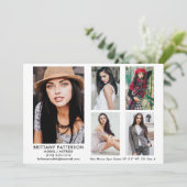 Model Actor Comp Card 5 Photo White 5 x 7 招待状 (スタンド正面)