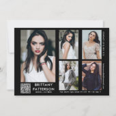 Model Actor Comp Card 5 Photo Your QR Code 招待状 (正面)