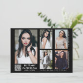 Model Actor Comp Card 5 Photo Your QR Code 招待状 (スタンド正面)