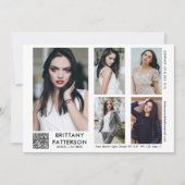 Model Actor Comp Card 5 Photo Your QR Code 招待状 (正面)