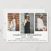 Model Actor Comp Card 5 x 7 Wht 3フォト 招待状 (正面)