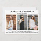 Model Actor Comp Card 5x7白色3枚 招待状 (正面)