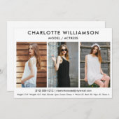 Model Actor Comp Card 5x7白色3枚 招待状 (正面/裏面)