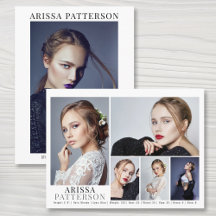 Model Actor Comp Card 6フォト両面