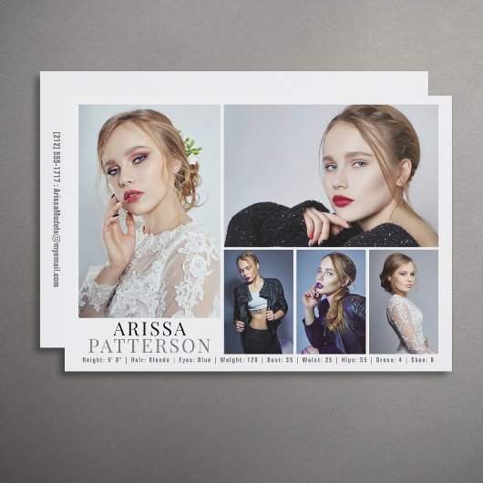 Model Actor Comp Card 6写真5x7 招待状